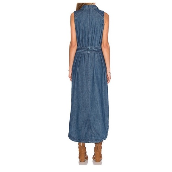 FREE PEOPLE Cecelia Chambray Tie Waist Maxi Dress - Picture 4 of 15